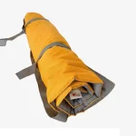 Vállra akasztható, hordozható kutyapokróc, napsárga-szürke