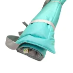 Vállra akasztható, hordozható kutyapokróc, türkiz-szürke - Image 2